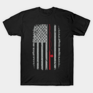 American Flag Fishing Shirt Vintage Fisherman Gifts USA T-Shirt